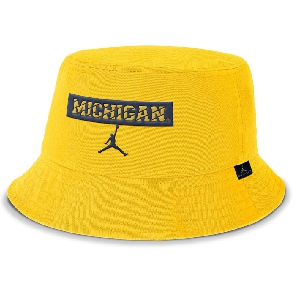 Michigan Wolverines Jordan Brand Men's Apex Bucket Hat Size L Yellow New - Picture 1 of 2